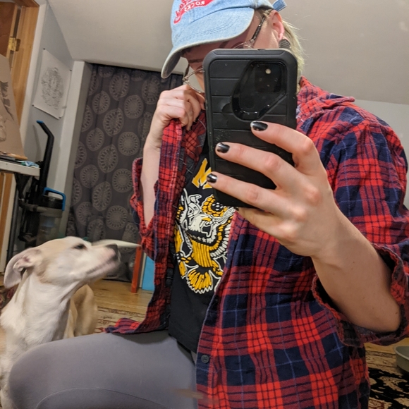 Vintage Tops - Vintage flannel long sleeve xl hiking outdoors shirt button down